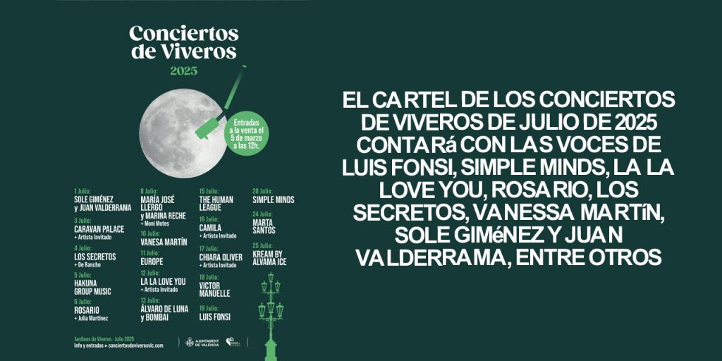  Del 1 al 25 de julio, la explanada de Jardines de Viveros se convierte en un referente musical a nivel nacional e internacional